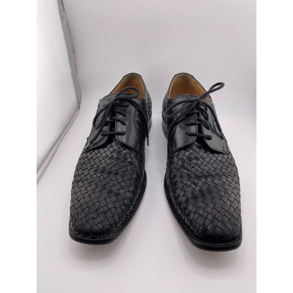 Fratelli Vero Cudio Shoe Mens Size 8.5 M Black Basketweave Lace Up Italian Shoes main image 9